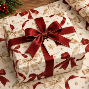 Elegant Satin Bow Gift Wrapping Paper
