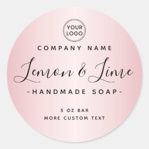 Elegant satin soft pink round product label