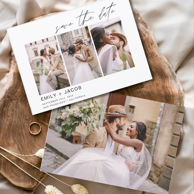 Elegant Save the Date 4 Photo Minimalist (Creator Uploaded)