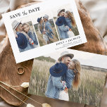 Elegant Save the Date 4 Photo Simple<br><div class="desc">Modern and Elegant Landscape Horizontal Four (4) Photo Save the Date Wedding Magnet with hand lettered script typography. The save the date invitation magnet includes script typography and chic and simple design that you can add your customised engagement photograph picture to.</div>