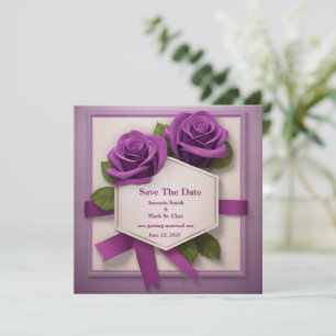Elegant Save the Date: A Purple Rose Affair Date