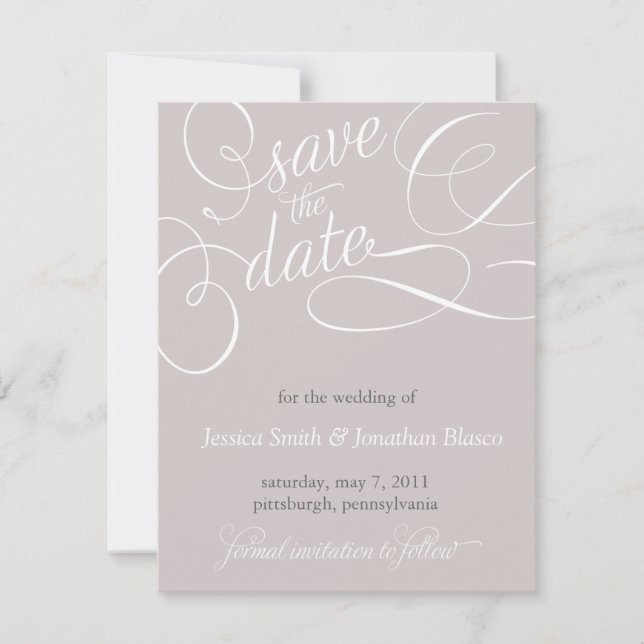 Elegant Save the Date Announcement (Front)