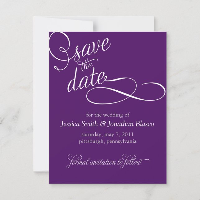 Elegant Save the Date Announcement (Front)