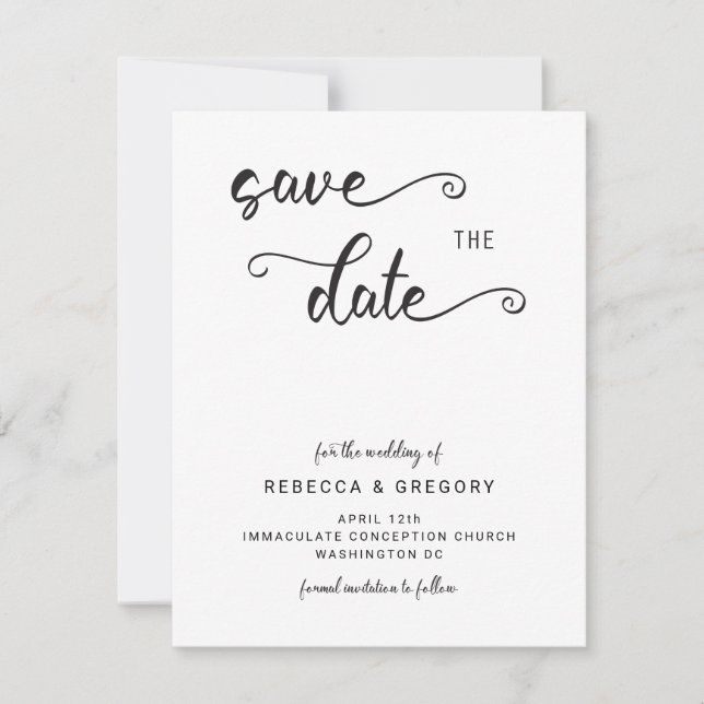 Elegant Save the Date Announcement Template (Front)