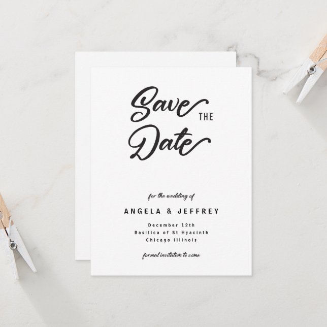 Elegant Save the Date Announcement Template (Front/Back In Situ)