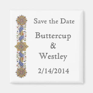 Elegant Save the Date Antique Art Custom Magnets