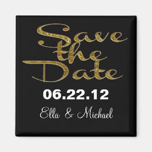 Elegant Save the date Black  Magnet