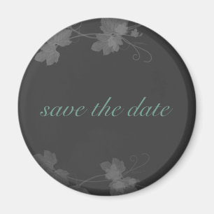 Elegant Save The Date Blue and Black and White Vin Magnet
