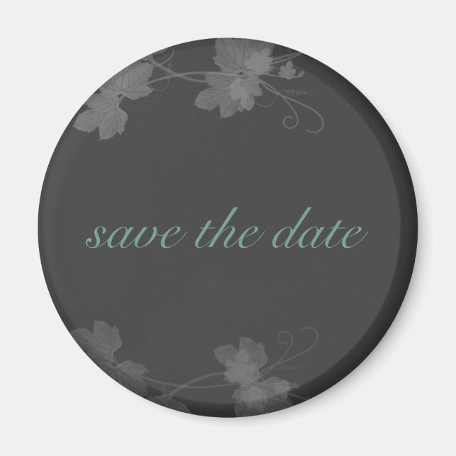Elegant Save The Date Blue and Black and White Vin Magnet (Front)