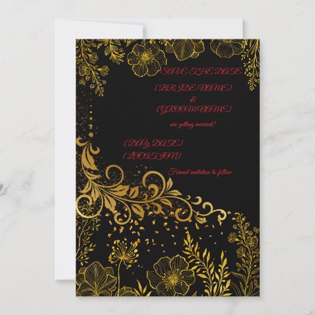 Elegant Save the Date Card | Editable Wedding Card (Front)