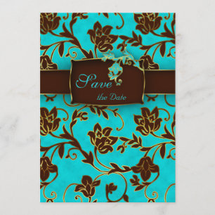 Elegant Save the Date Card Gold Floral BB 2