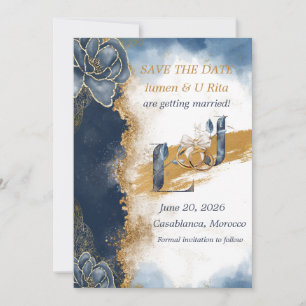 Elegant Save The Date Card Hamza U Rita