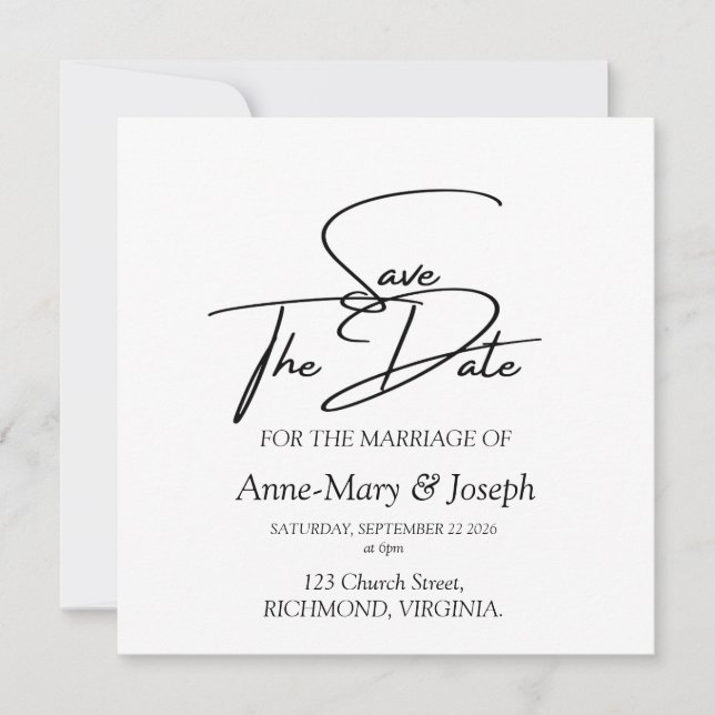 Elegant Save the Date Design (Front)