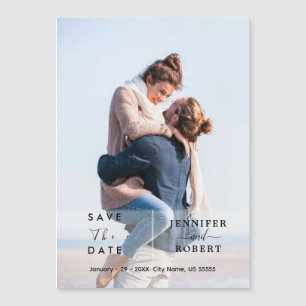 Elegant Save The Date Full Photo Magnetic Card