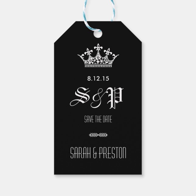 Elegant Save the Date Gift Tags (Back)