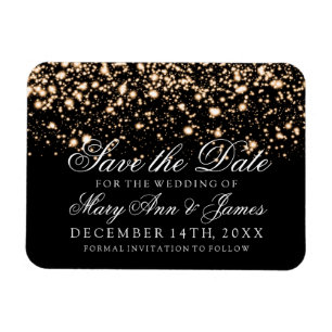 Elegant Save The Date Gold Midnight Glam Magnet
