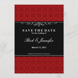 Elegant Save the Date Invitation (Red)