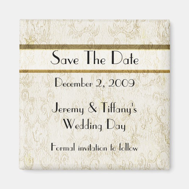 Elegant Save the Date Magnet (Front)