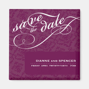 ELEGANT SAVE THE DATE MAGNET :: fancy text 6