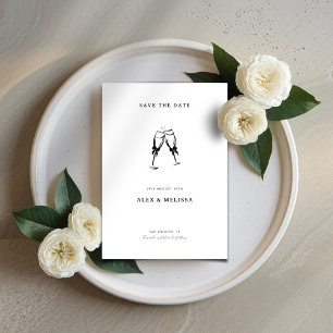 Elegant Save the Date - Minimal Hand Drawn Wedding Invitation