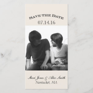 Elegant Save the Date Photo Cards Vertical