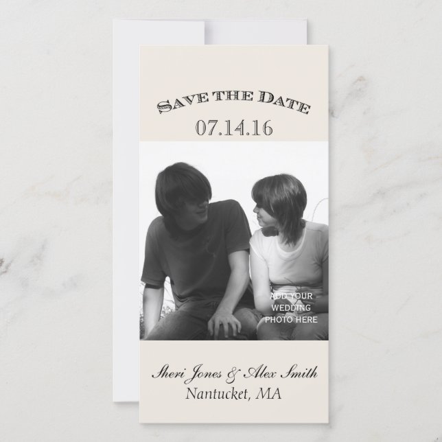 Elegant Save the Date Photo Cards Vertical (Front)