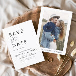 Elegant Save the Date Photo Minimalist<br><div class="desc">Wedding Save the Date Cards that have a photo on the front. The Save the Date cards contain a modern hand lettered cursive script typography that are elegant,  simple and modern to use after you minimalist simple wedding day celebration.</div>