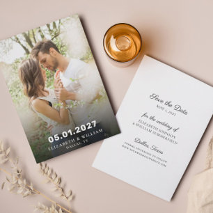 Elegant Save The Date Photo Wedding Announcement