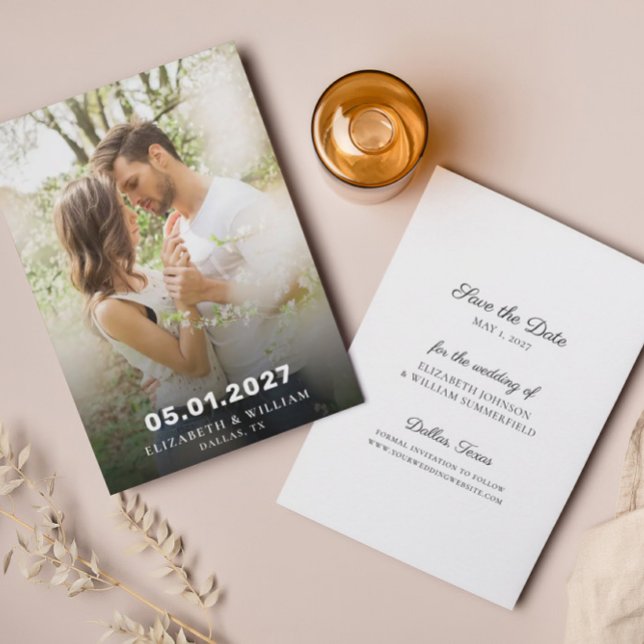 Elegant Save The Date Photo Wedding Announcement (Creator Uploaded)