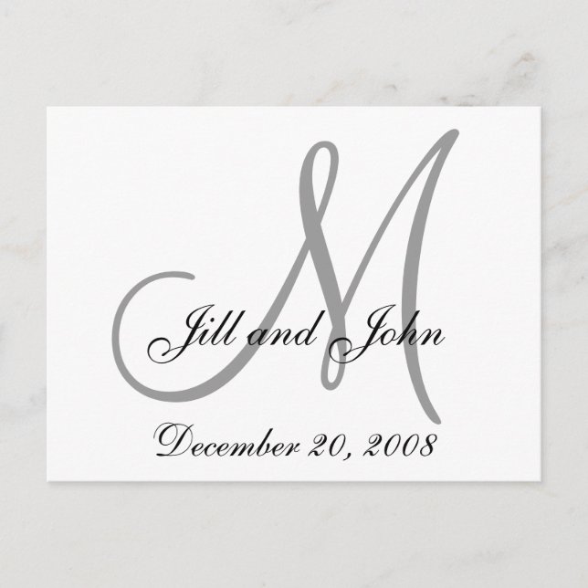 Elegant Save the Date Postcards (Front)