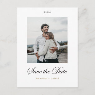 Elegant Save the Date Postcards with Custom Photo