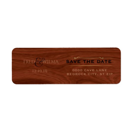 Elegant Save the Date Rustic Wood Western Wedding Return Address Label