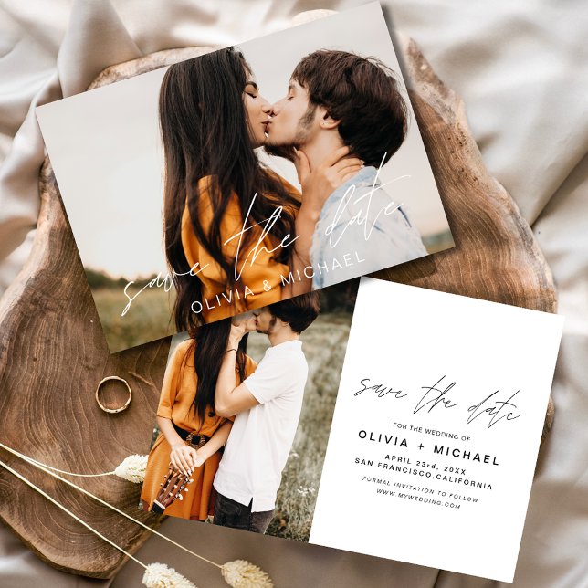 Elegant Save the Date Script Handwritten Photo (Creator Uploaded)