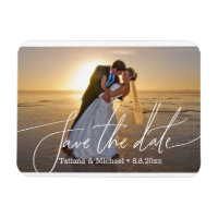 elegant save the date stylish script photo wedding