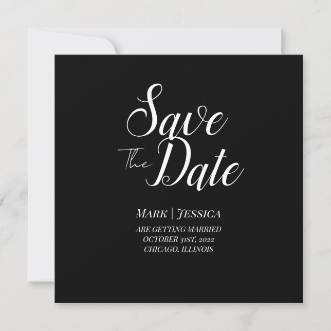 Elegant Save The Date Thank you Card (Front)