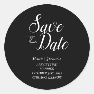 Elegant Save The Date Thank you Card Classic Round Sticker
