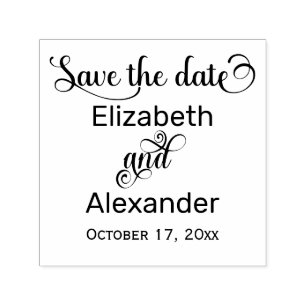 Elegant Save the Date Typography Monogram Self-inking Stamp