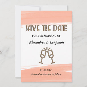 Elegant Save The Date Watercolor Pink Modern Card