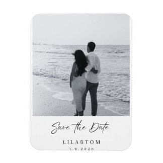 Elegant Save the Date Wedding Card Magnet