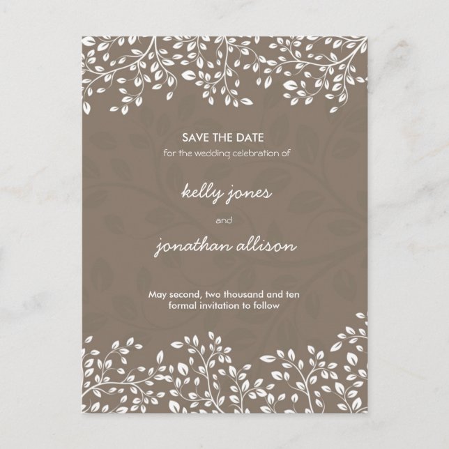 Elegant Save the Date Wedding Invitation (Front)