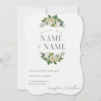 Elegant save the date wedding invitation card