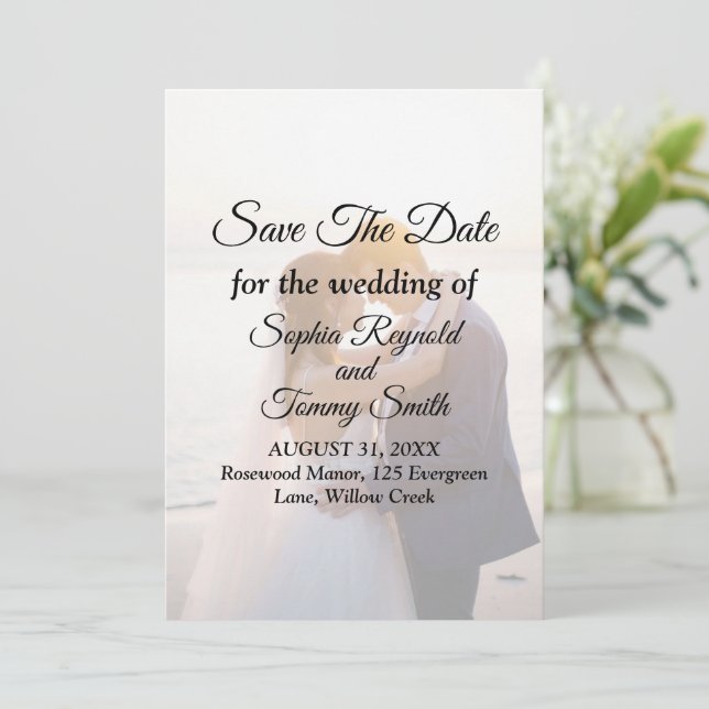 Elegant Save the Date Wedding Invitation Card  (Standing Front)