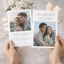 Elegant Save the Date Wedding Photo Card