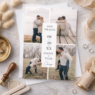 Elegant Save the Date Wedding Photo Collage Invitation