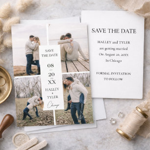 Elegant Save the Date Wedding Photo Collage Invitation