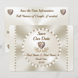 Elegant Save the Dates, Personalised Wedding Invitation