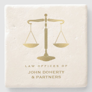 Elegant Scales of Justice Law Gifts Stone Coaster