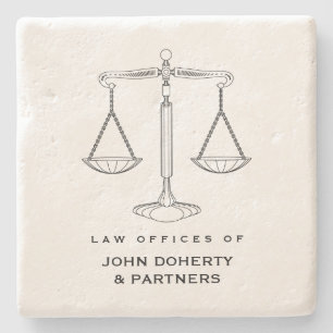 Elegant Scales of Justice Law Gifts Stone Coaster