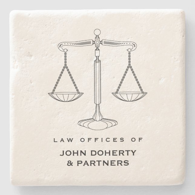 Elegant Scales of Justice | Law Gifts Stone Coaster (Front)