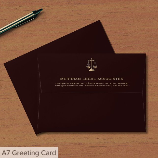 Elegant Scales of Justice Logo A7 Envelope (Creator Uploaded)